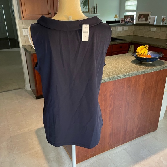 Talbots Factory Navy Boat Neck Sleeveless Top - sz L. NWT - Picture 4 of 7